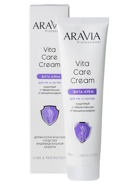 Вита-крем для рук и ногтей защитный  Aravia «Vita Care Cream» с пребиотиками и ниацинамидом