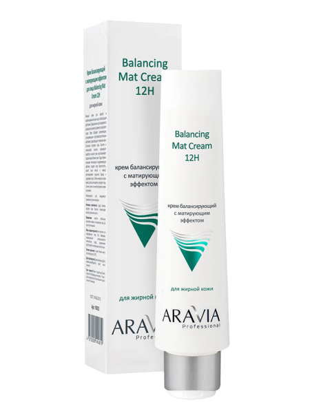 Балансирующий крем для лица с матирующим эффектом «Balancing Mat Cream 12H» Aravia